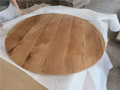 সলিড কাঠ সাদা ওক রাউন্ড ডাইনিং রুম টেবিল শীর্ষ